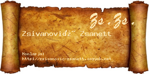 Zsivanović Zsanett névjegykártya