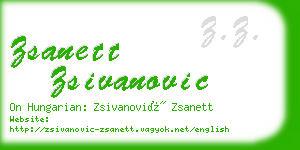 zsanett zsivanovic business card